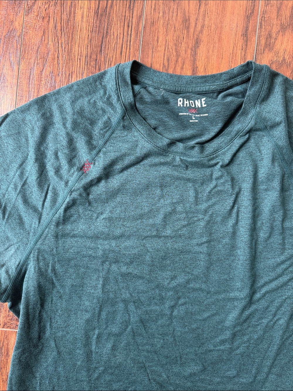 RHONE Short-Sleeve Crew Neck Tee in Dark Green